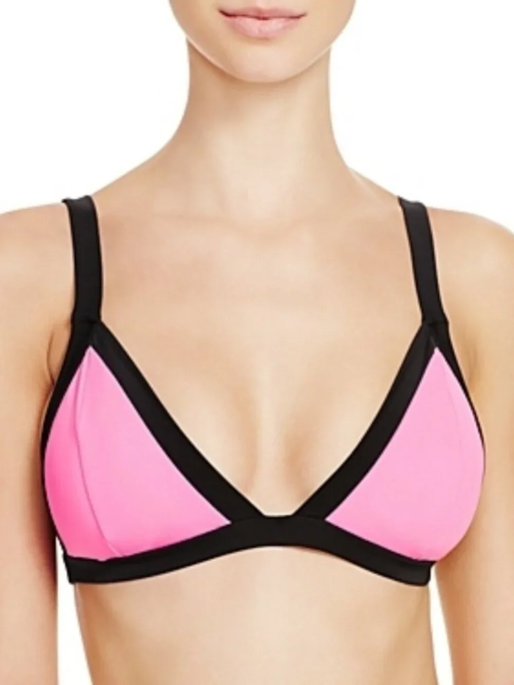 👙 NWT Sole East Bikini Swimsuit Size S 👙Colorblock, high cut, Neon Pink CUTE! - Picture 2 of 7